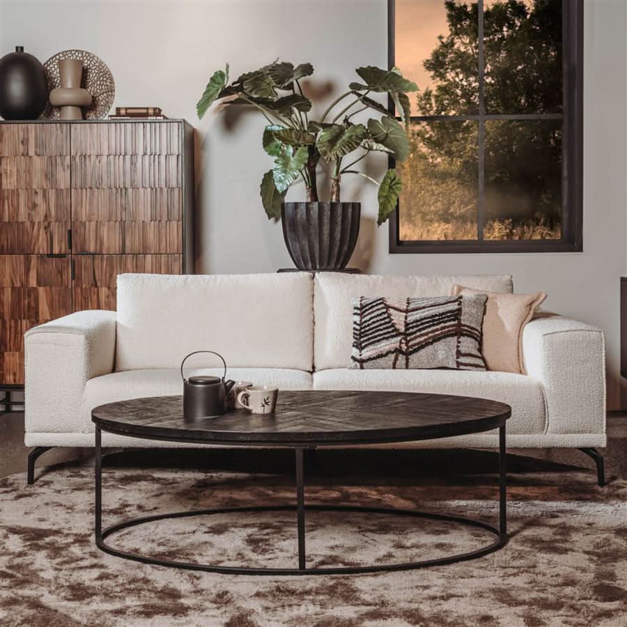 Couchtisch oval Mangoholz sandgestrahlt