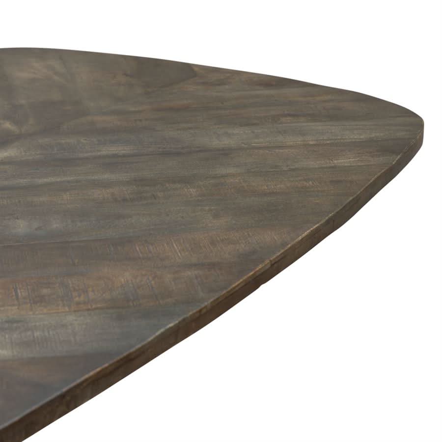 Lerum Esstisch – Mangoholz, Gestell Metall schwarz, Olivbraun
