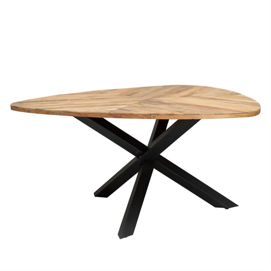 Esstisch dreieckig Mangoholz, Gestell Metall schwarz