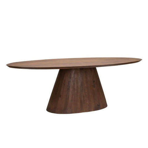 Esstisch Geilo oval – Mangoholz sandgestrahlt, Erdbraun