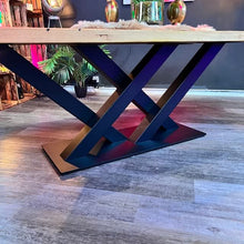 Esstisch Eiche - Altholz - 5cm - BigFoot Double - gerade Kante