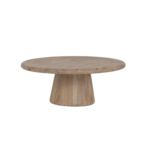 Couchtisch Solna rund Mangoholz sandgestrahlt – Natur