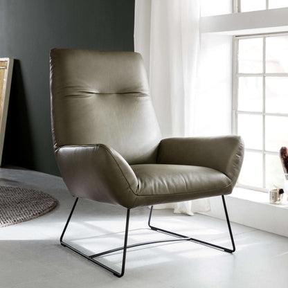 Sessel Basic - Leder Mercure Oliv