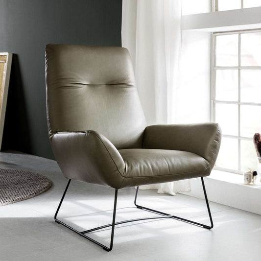 Sessel Basic - Leder Mercure Oliv