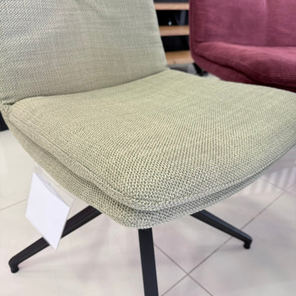 Design Essgruppe 6-tlg. – Bank + 5 drehbare Stühle (Cord & Webstoff)