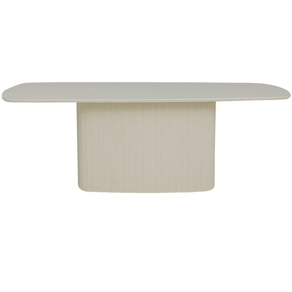 Esstisch Lemvig Bootsform – Steinoptik, Beige