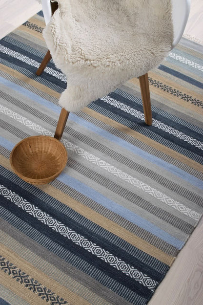 Denver Teppich - Blue/Sand