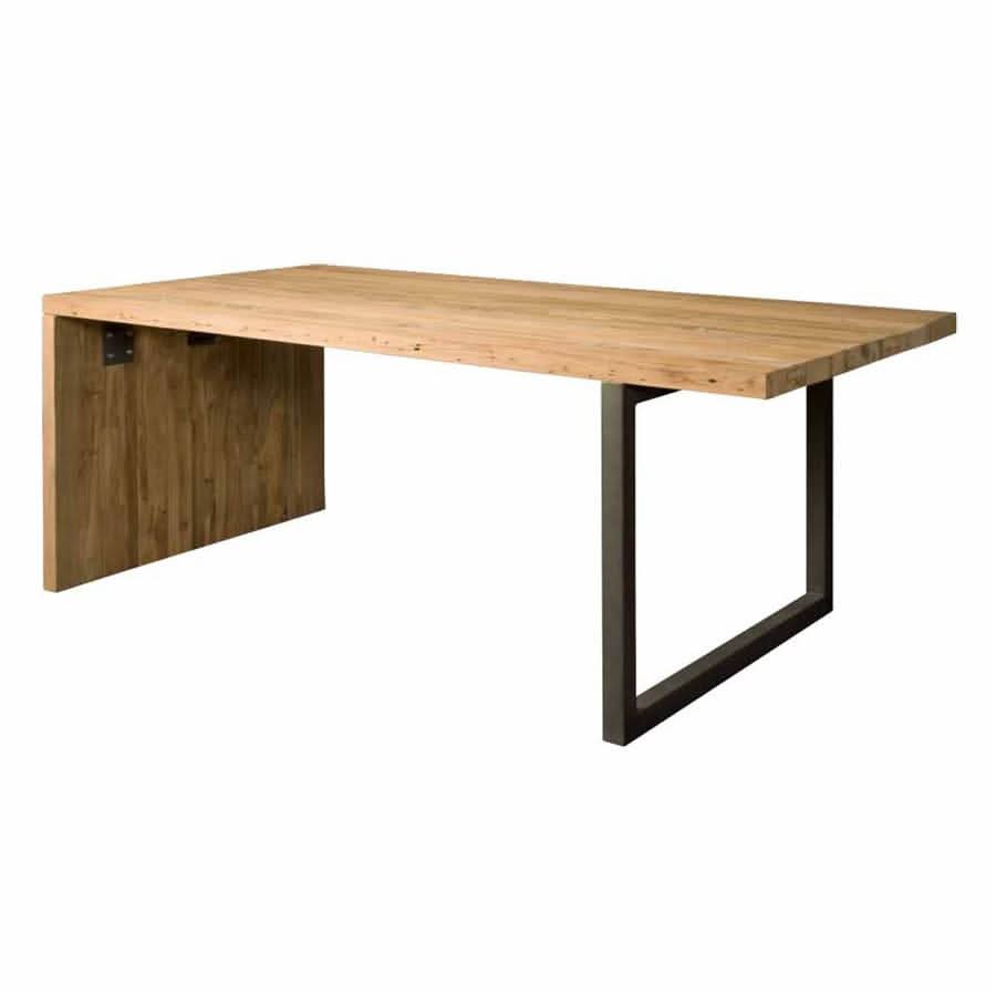 Namsos Esstisch – Teakholz recycelt, Gestell Metall natur, Natur