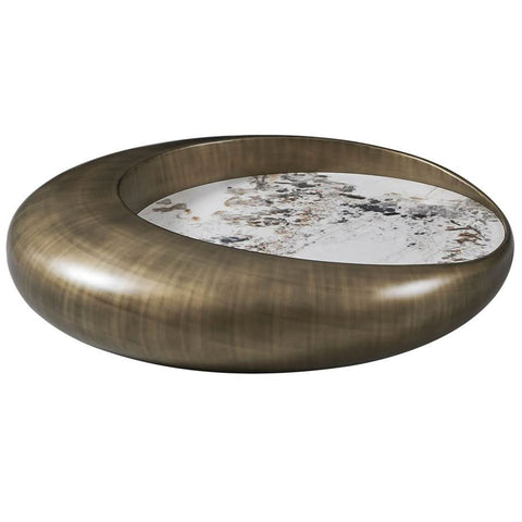 Couchtisch Casa rund – Keramik, Gestell Fiberglas Bronze