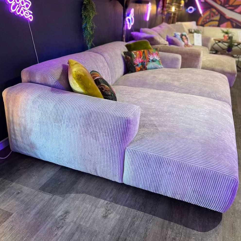 Hudson Megasofa, Breitcord, creme, Wunschmaß