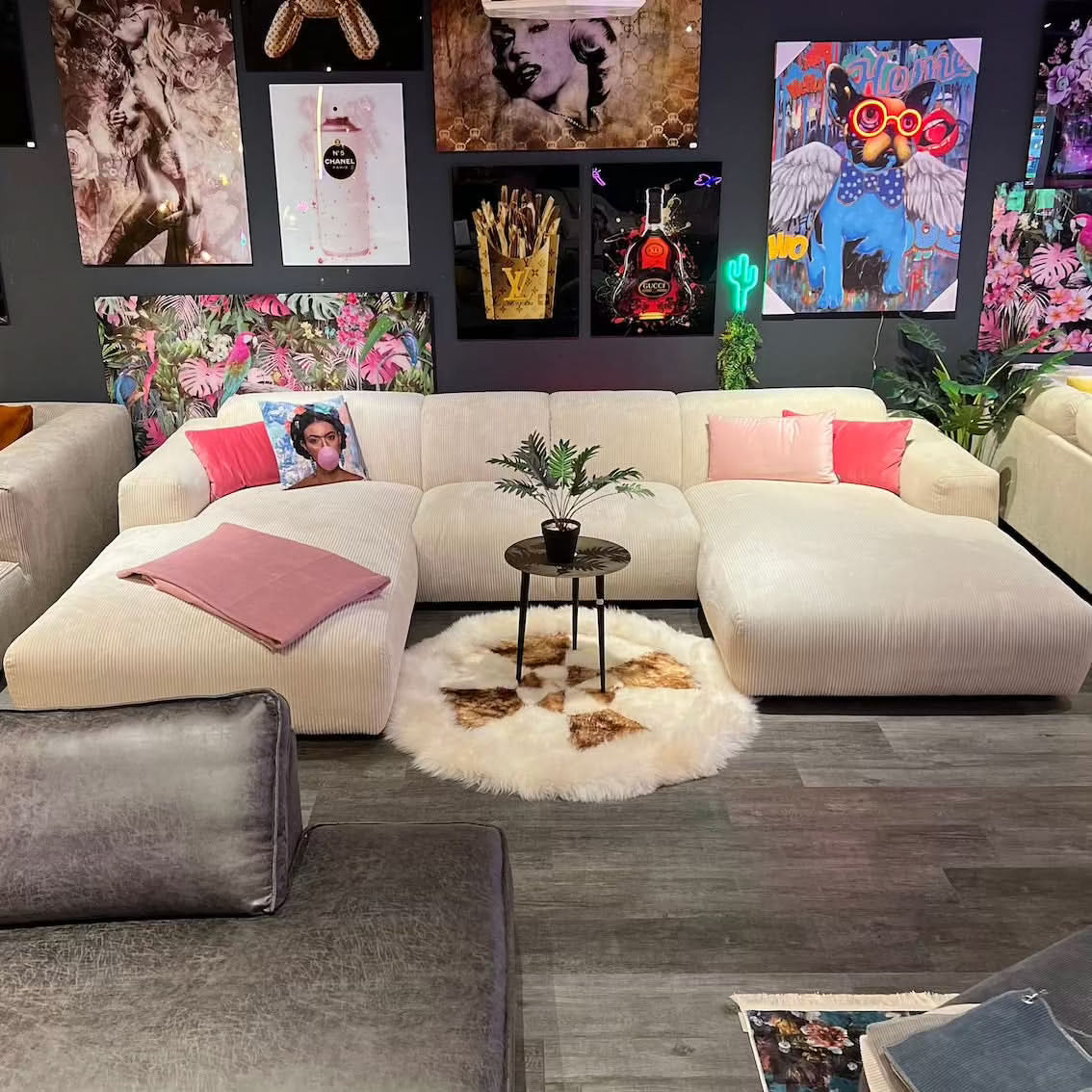 Hudson Wohnlandschaft, Breitcord, creme, Wunschmaß