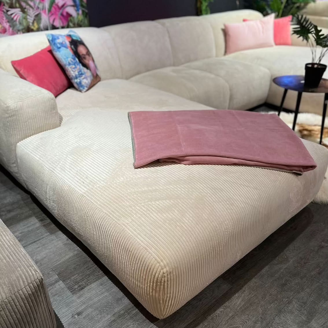 Hudson Wohnlandschaft, Breitcord, creme, Wunschmaß