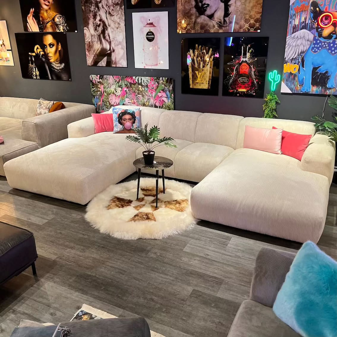 Hudson Wohnlandschaft, Breitcord, creme, Wunschmaß