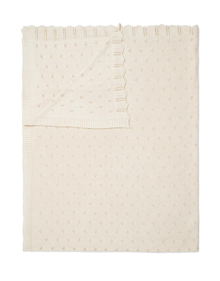 Knitted Ajour Tagesdecke 130x170cm - Antique white