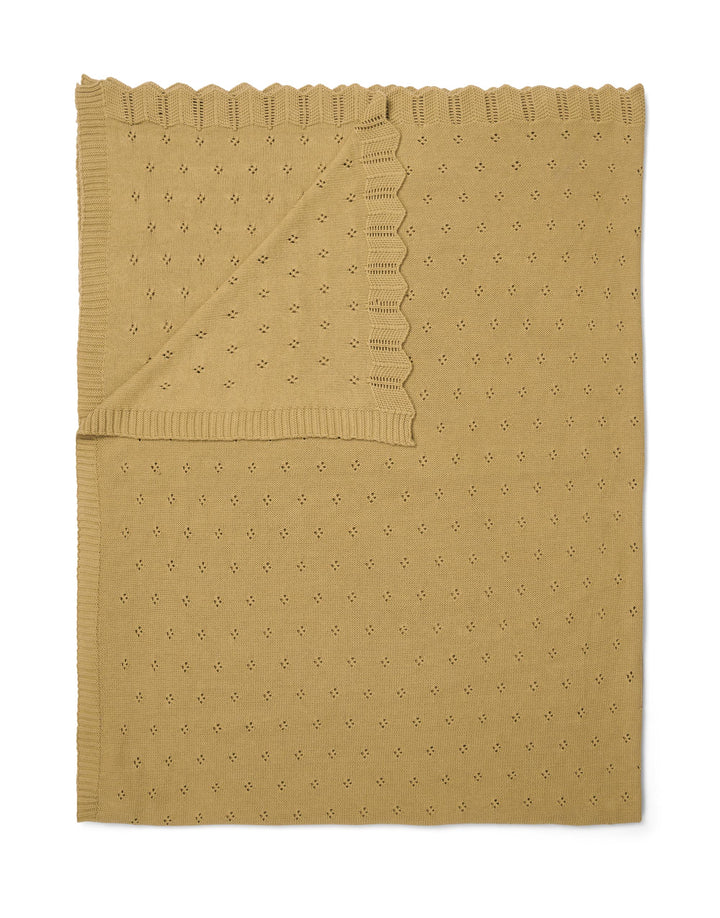 Knitted Ajour Tagesdecke 130x170cm - Fern yellow