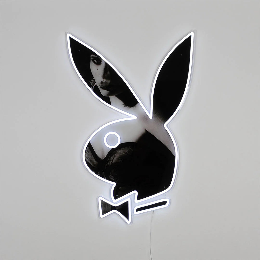 Playboy X Locomocean - B&W Playboy Bunny LED Wall Mountable Neon 51x78 cm
