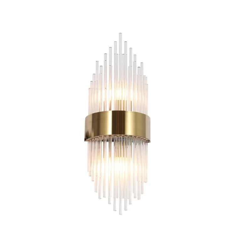 Wandleuchte H 60 cm, 2 × E14 – Gold, Glas