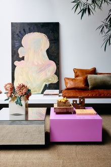 Glas Couchtisch Block