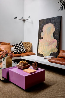 Glas Couchtisch Block