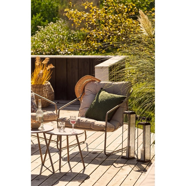 Nilo Lounge Set, steel, sand, incl. cushions