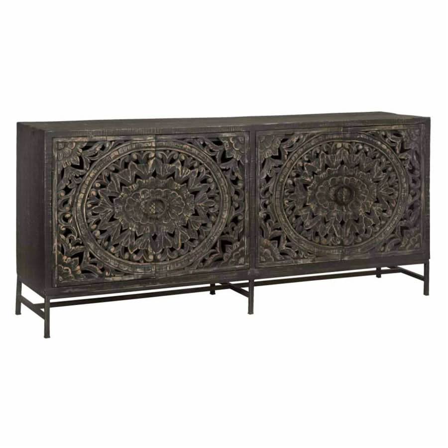 Floro Sideboard, 4 Türen – Schwarz