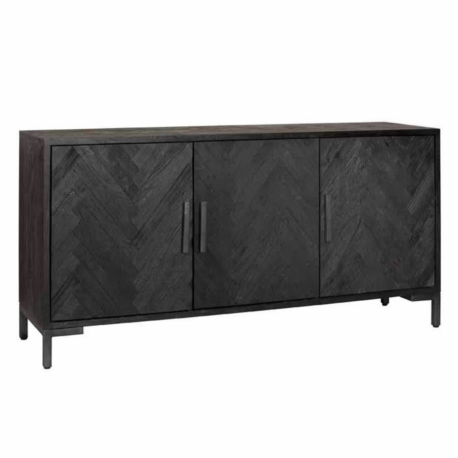 Sideboard Orsa Altholz/Eichenfurnier – Schwarz