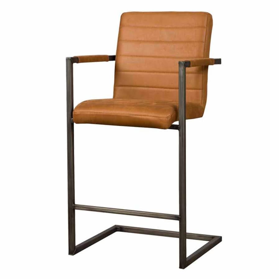 Gjovik Barstuhl, Gestell Metall – Cognac