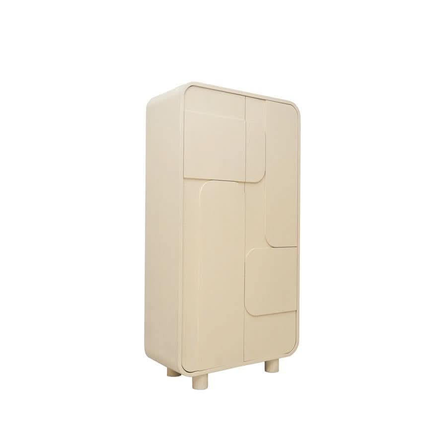 Schrank Smola Steinoptik, 2 Türen – Beige