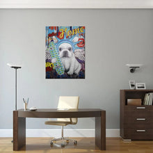 'Liberty Dog' Wandkunstwerk - LED Neon 90x120 cm