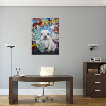 'Liberty Dog' Wandkunstwerk - LED Neon 90x120 cm
