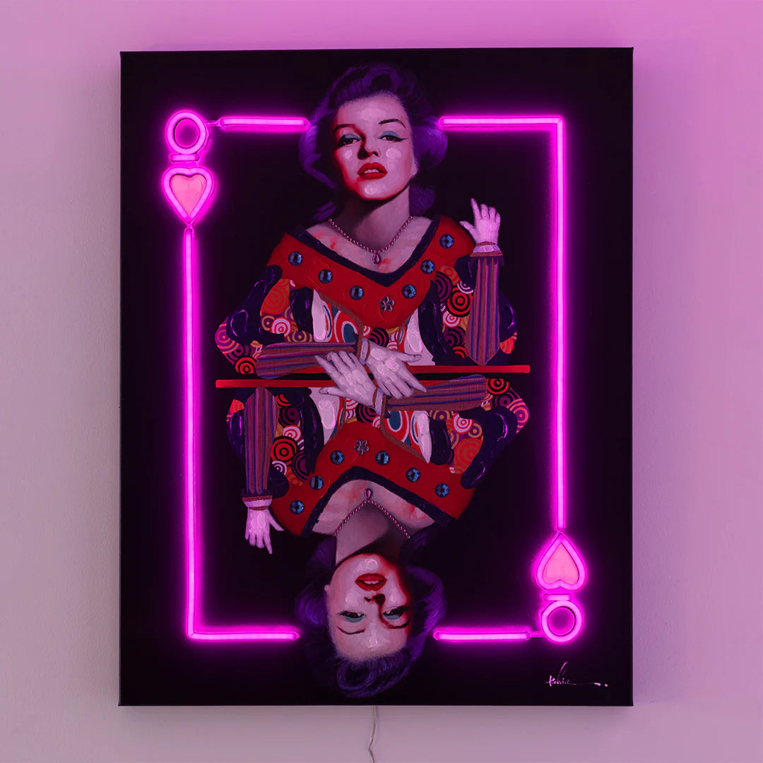 Wandmalerei (LED-Neon) - Marilyn 70x90 cm