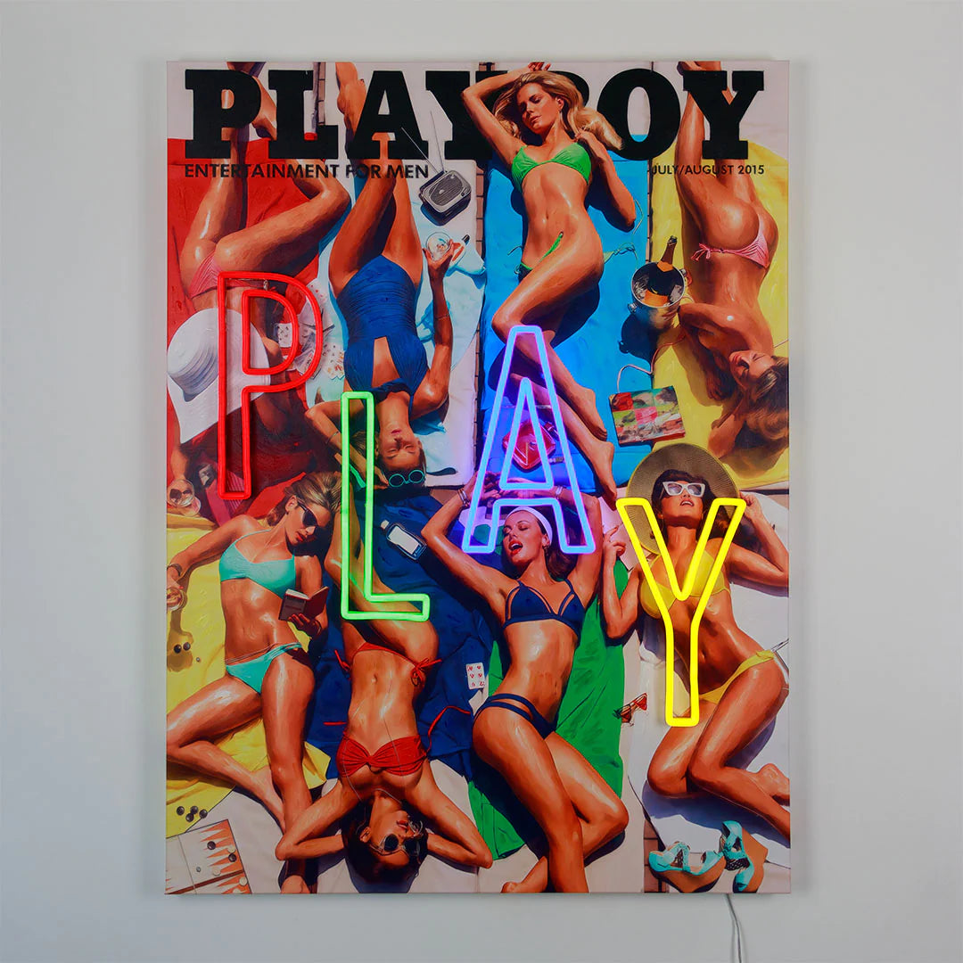 Playboy X Locomocean - Beach Scene Cover (LED Neon) - SMALL 70x90 cm