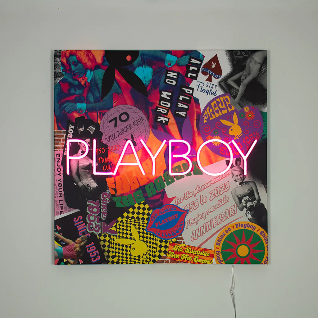 Playboy X Locomocean Collage Wall Art (LED Neon) - SMALL 80x80 cm