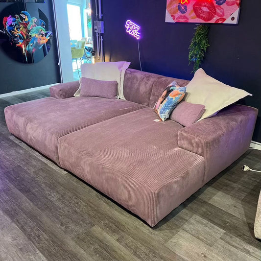 Petite Megasofa, Breitcord, rosa-lila, Wunschmaß