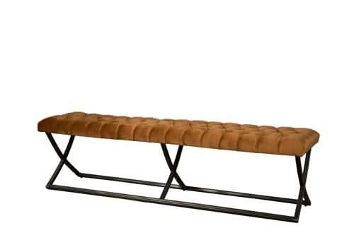Sitzbank Suldal, Stoffbezug, Gestell Metall Vintage – Orange