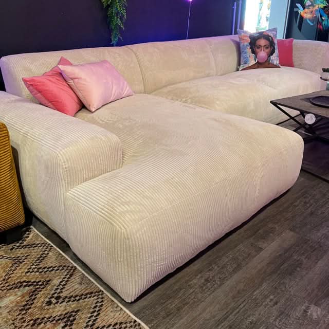 Timmy Chiodo Ecksofa, Breitcord, natur, Wunschmaß