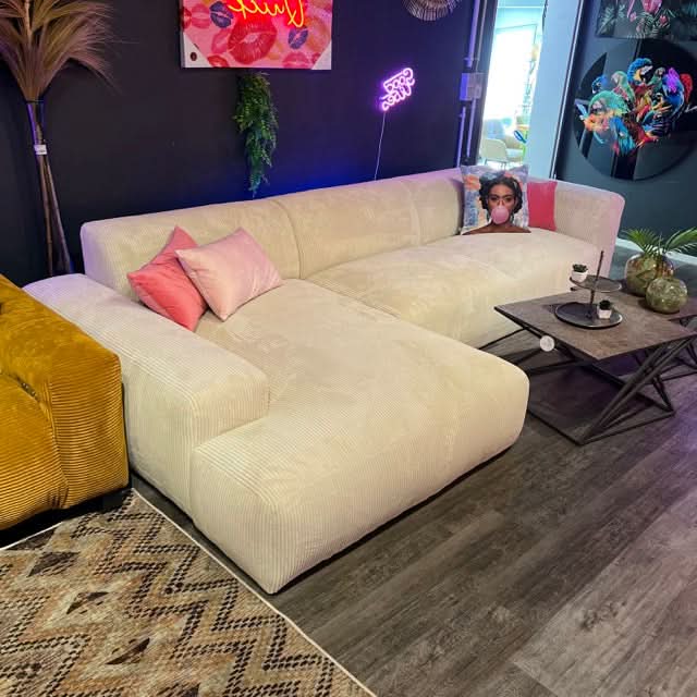 Timmy Chiodo Ecksofa, Breitcord, natur, Wunschmaß