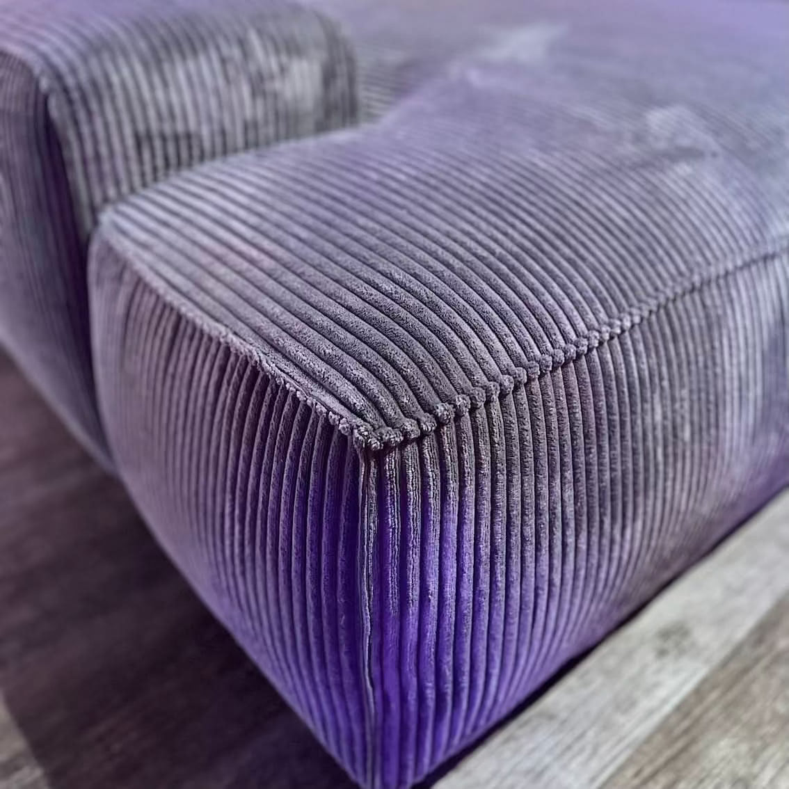 Timmy Chiodo Ecksofa, Kedernaht, Breitcord, grau, Wunschmaß