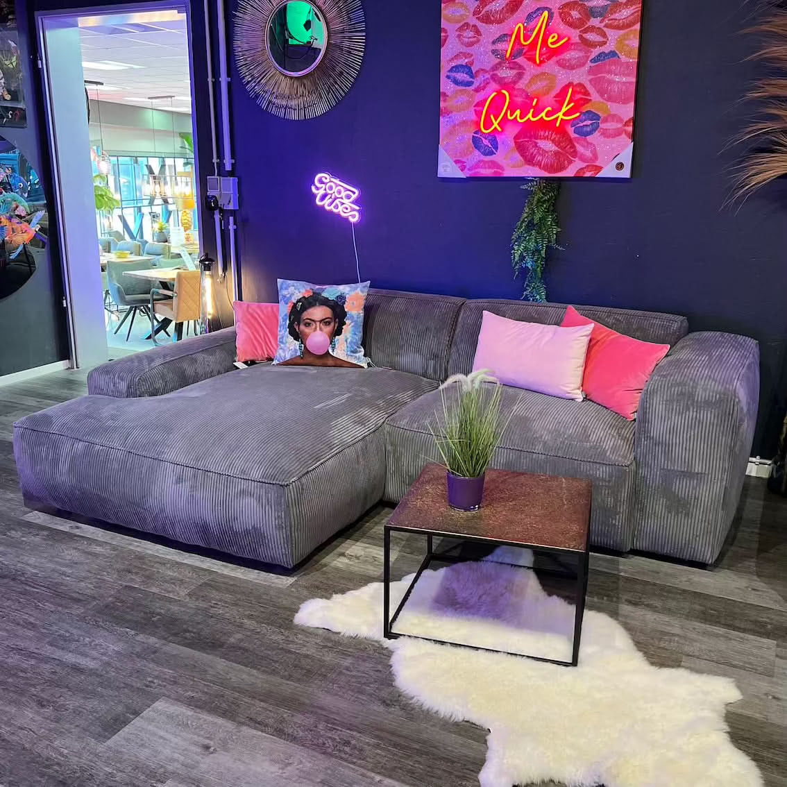 Timmy Chiodo Ecksofa, Kedernaht, Breitcord, grau, Wunschmaß