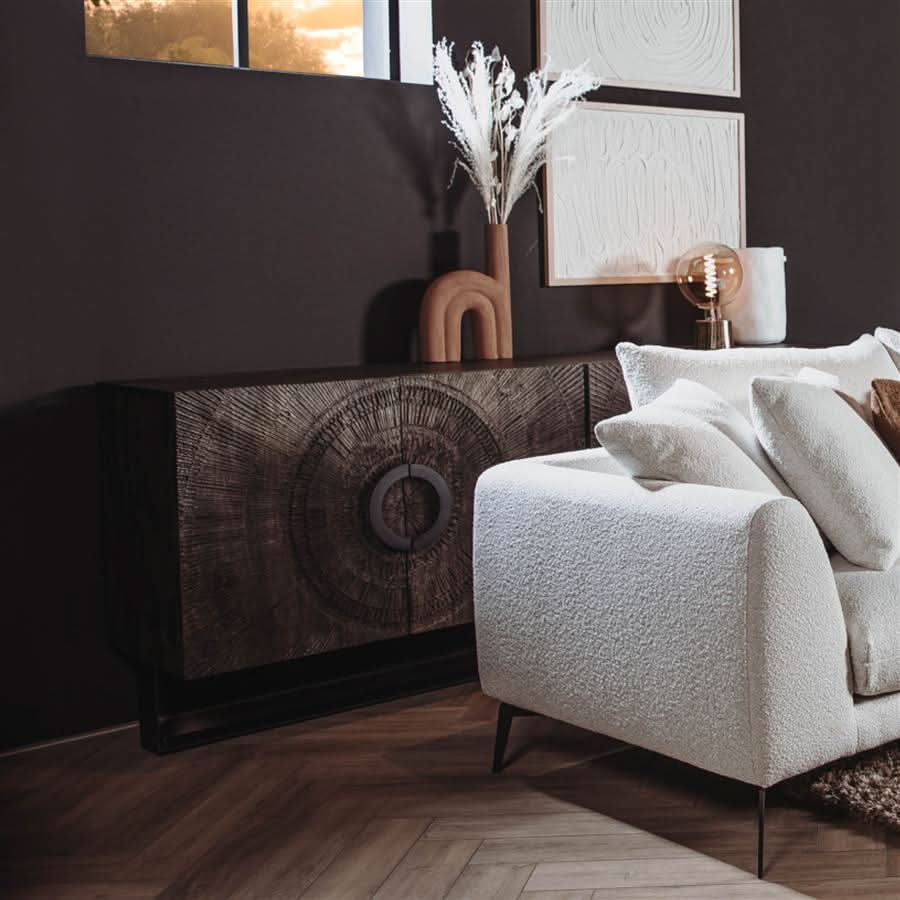 Bykle Sideboard Mangoholz, 4 Türen – Braun