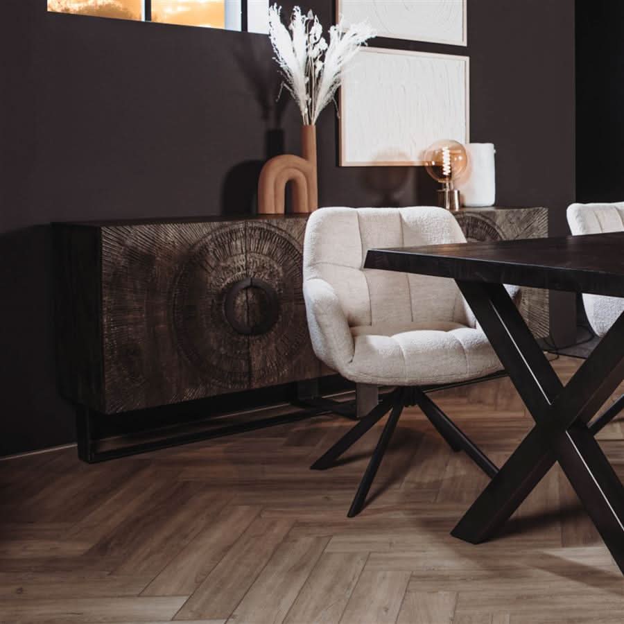 Bykle Sideboard Mangoholz, 4 Türen – Braun