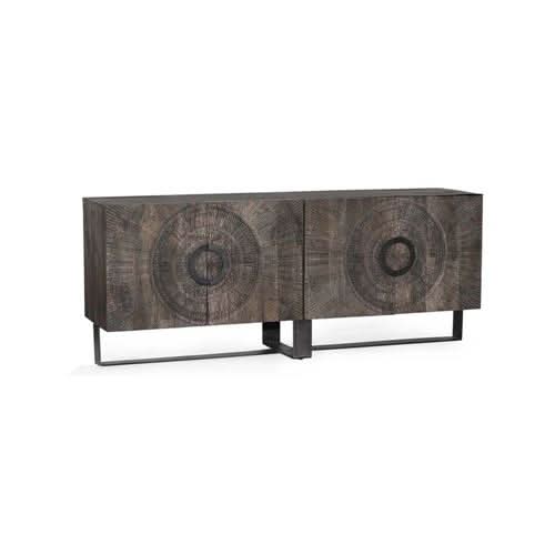 Bykle Sideboard Mangoholz, 4 Türen – Braun