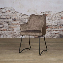 Garda armchair - Brown velvet / fabric brown