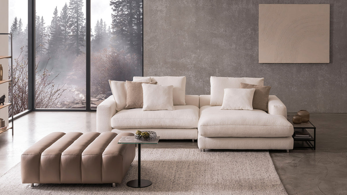 Bari Modulsofa mit Longchair – Wohnbeispiel