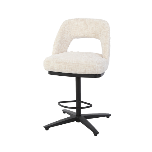 Brevik Barstuhl drehbar, Gestell Metall Schwarz – Off-White