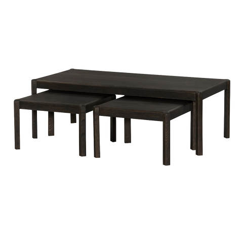 Delsbo Beistelltisch 3er-Set Eichendekor – Basalt