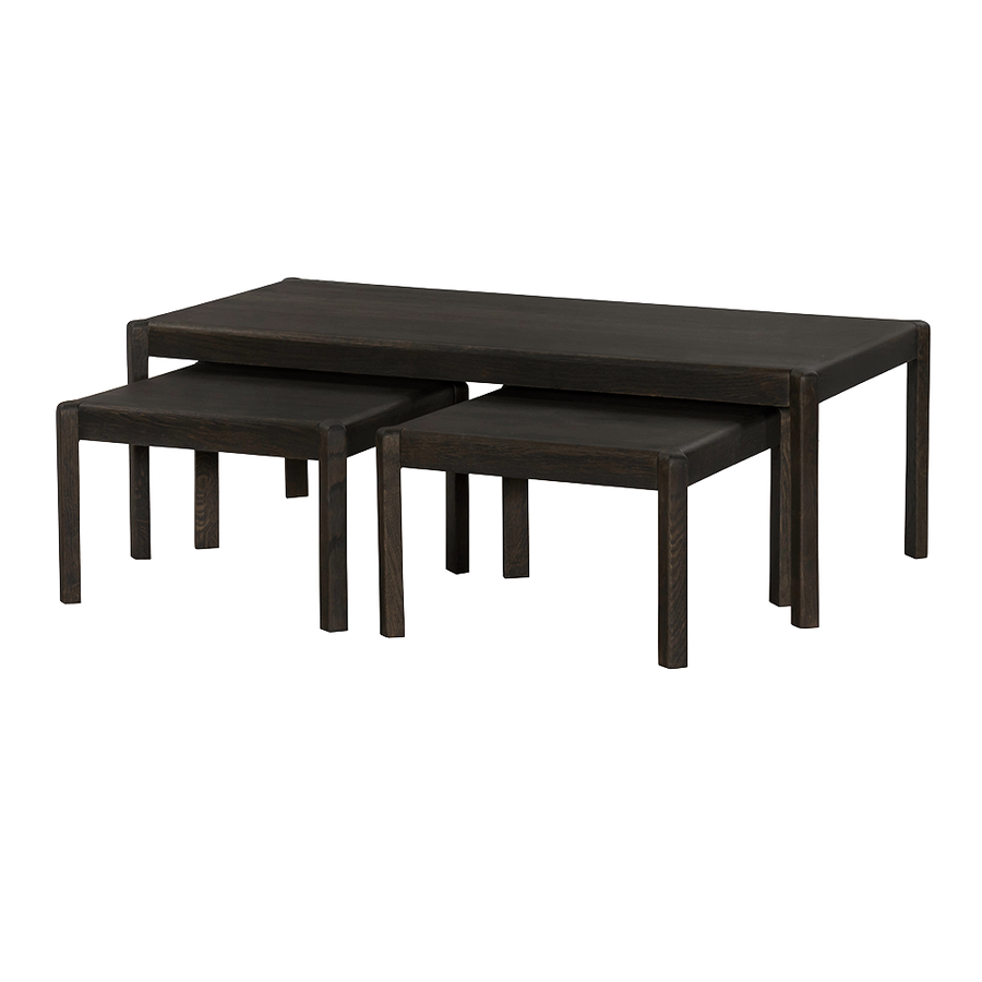 Beistelltisch Delsbo 3er-Set Eichendekor – Basalt