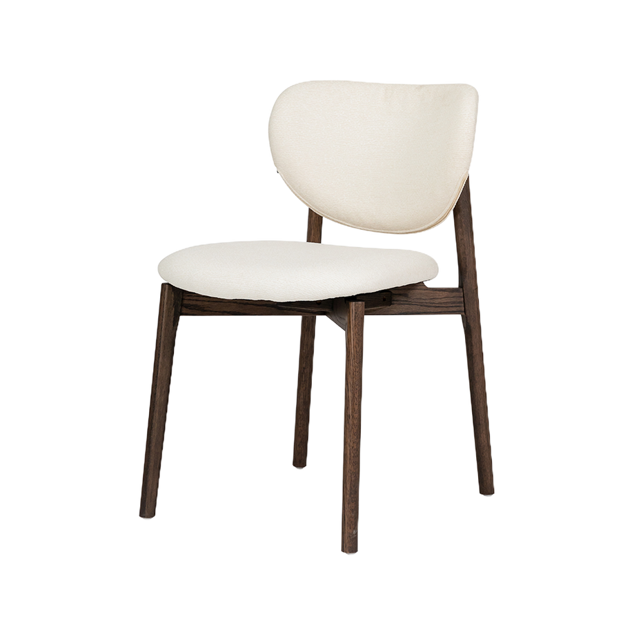 Fitjar Esszimmerstuhl – Elfenbein, Gestell Eiche Espresso