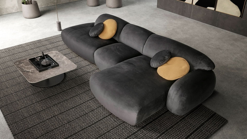 Genova Ecksofa modular mit Récamiere – Wohnbeispiel