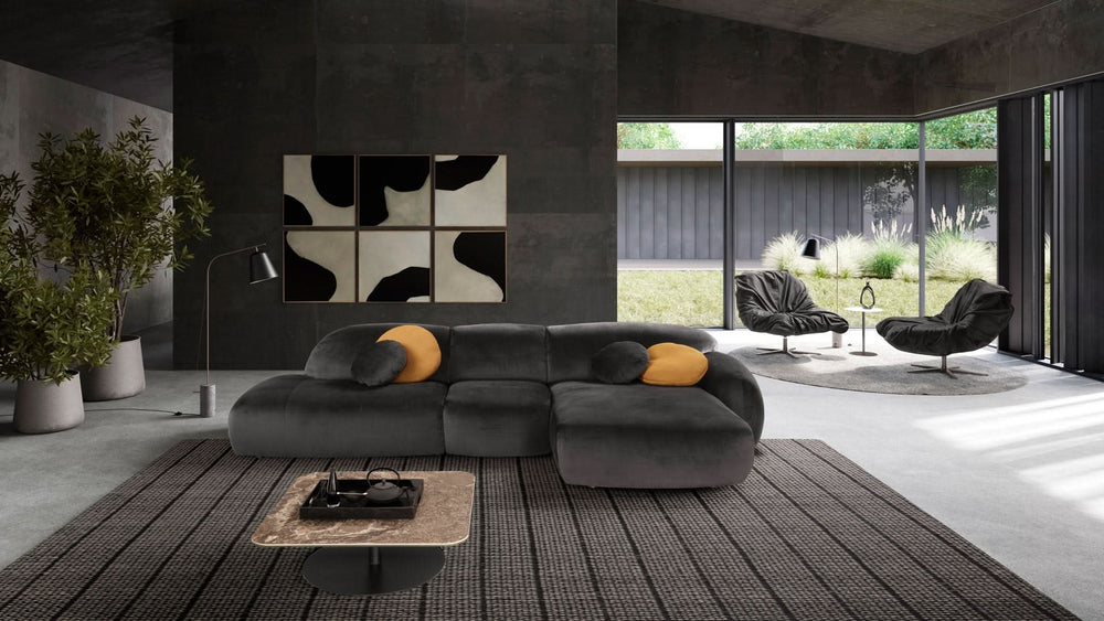 Genova Big Sofa modular mit Sessel – Wohnbeispiel